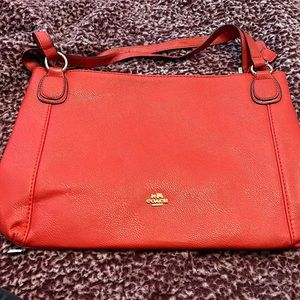 red coach bag